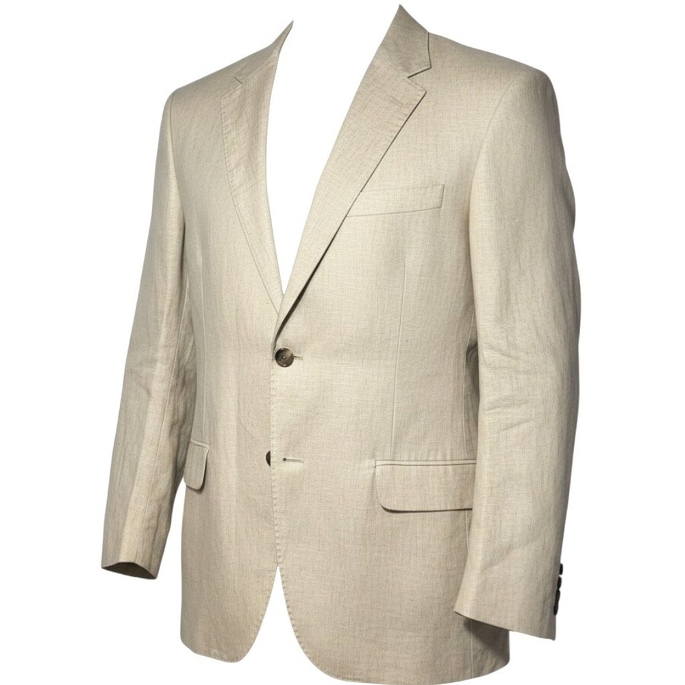 NWT Club Room Luxury Men Natural 100% Linen Two Button Blazer XXL Coastal Resort